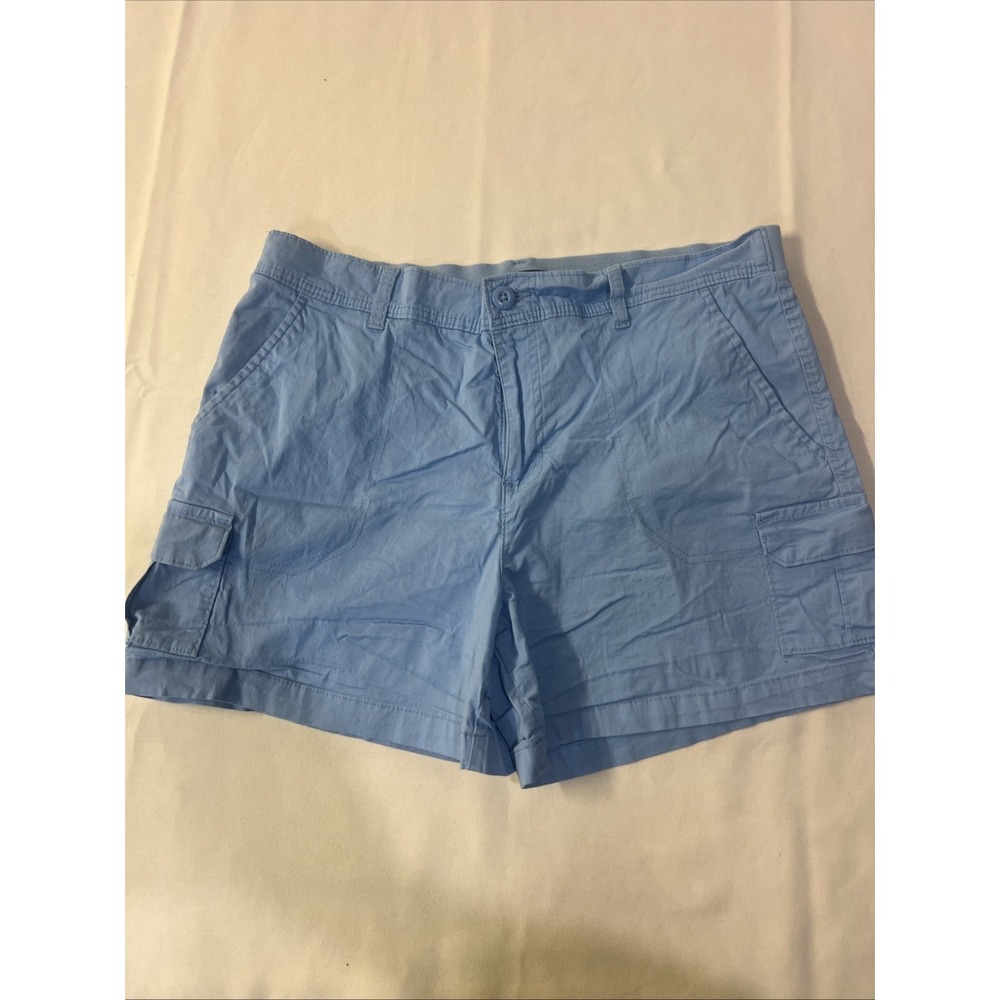Lee Womens Shorts Plus Size 16M Mid Rise Cargo Pockets Light Blue